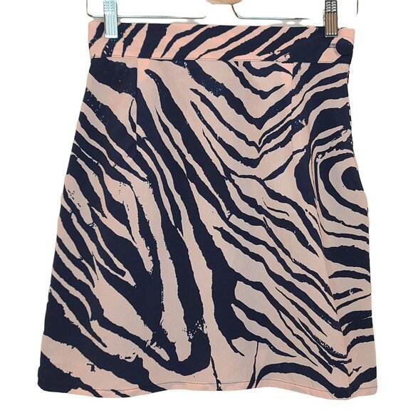 Ezra Skirt Womens Small Blue Pink Animal Print Mini Lightweight Casual Summer - Picture 1 of 13